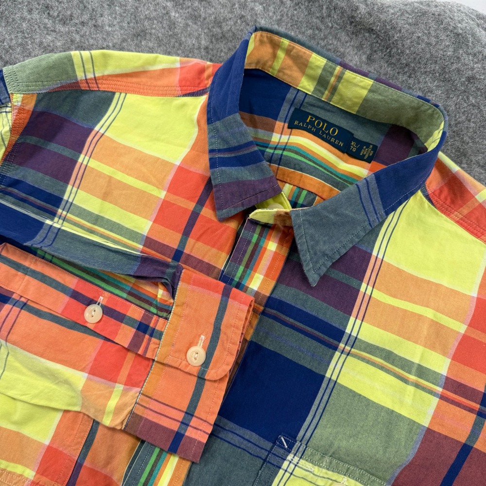 Polo Ralph Lauren Button Down Mens XL Multicolor Plaid Long Sleeve Shirt